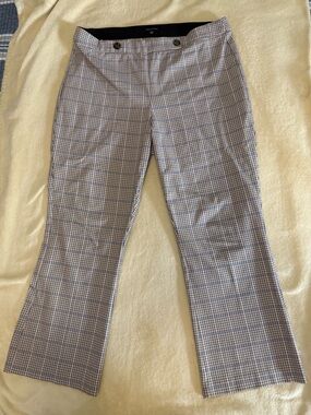Violets and roses Gray Plaid Boot Cut Pants
